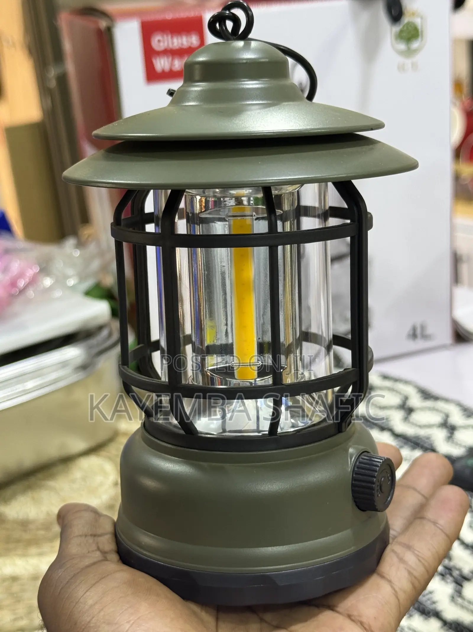 Portable Retro LED Camping Lantern - Rechargeable Outdoor Lamp