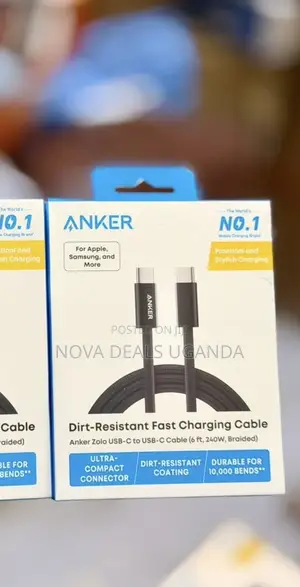 Anker Zolo 240W USB C to USB C Cable 6ft, Braided Type-C Fast Charger