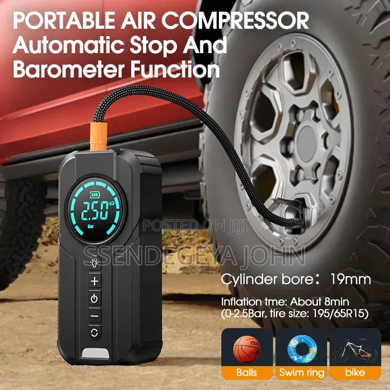 12V Car Jump Starter and an Air Compressor for Tires