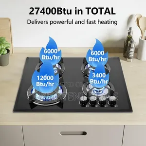 Gas Stovetop 4 Burner, Built-in/Countertop Propane Gas Cooktop