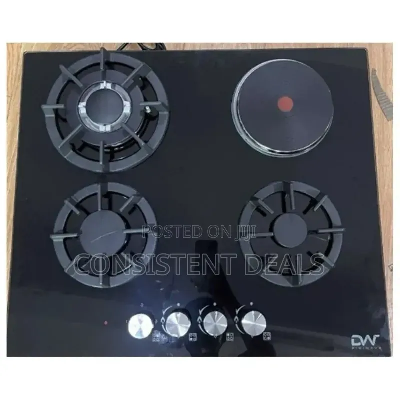 Tempered Glass Body 3 Gas Burner + Hotplate