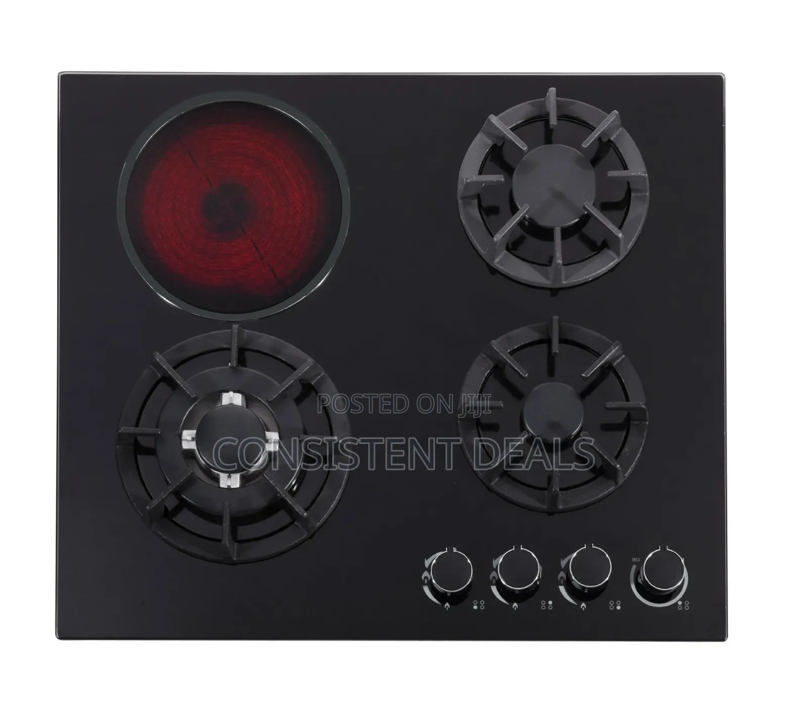 Tempered Glass 3 Burner Gas Cooker + 1 Infrared Cooker