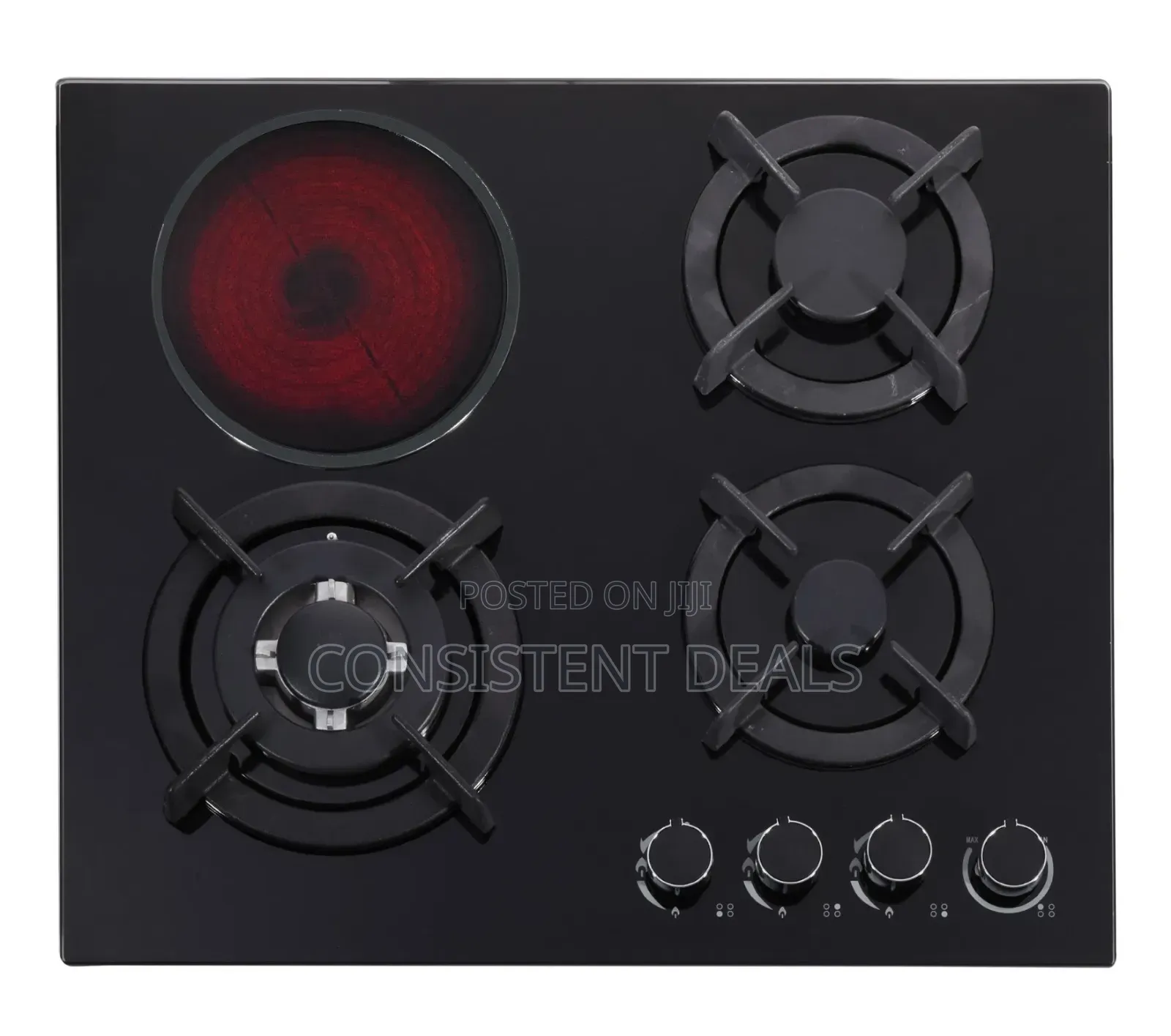 Tempered Glass 3 Burner Gas Cooker + 1 Infrared Cooker