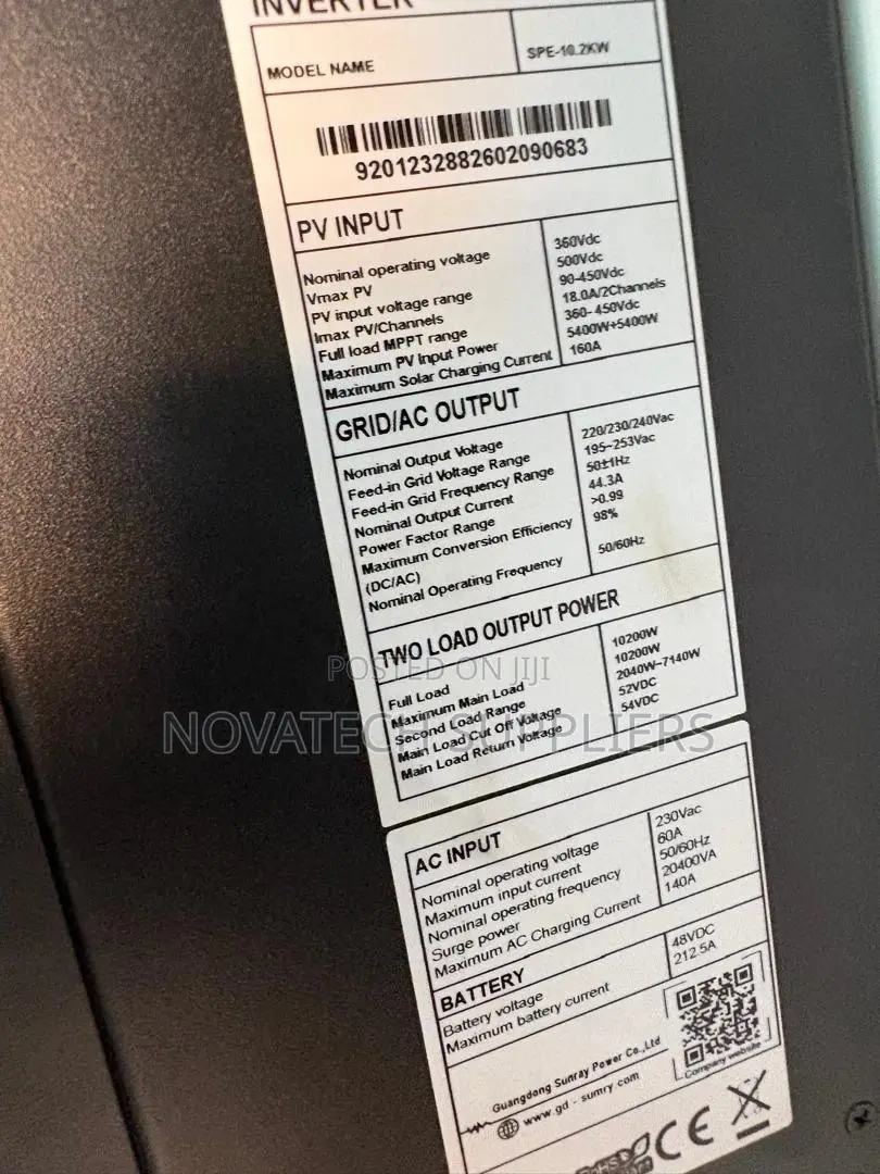 Brand New 10.2KW Sumry Hybrid Inverter 500V PV Input 98% Efficiency