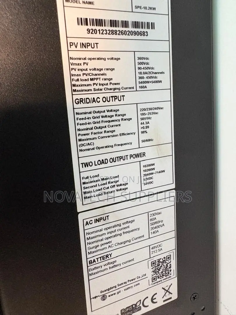 Sumry 10.2KW Hybrid Inverter Supports 54KW Solar Panels More