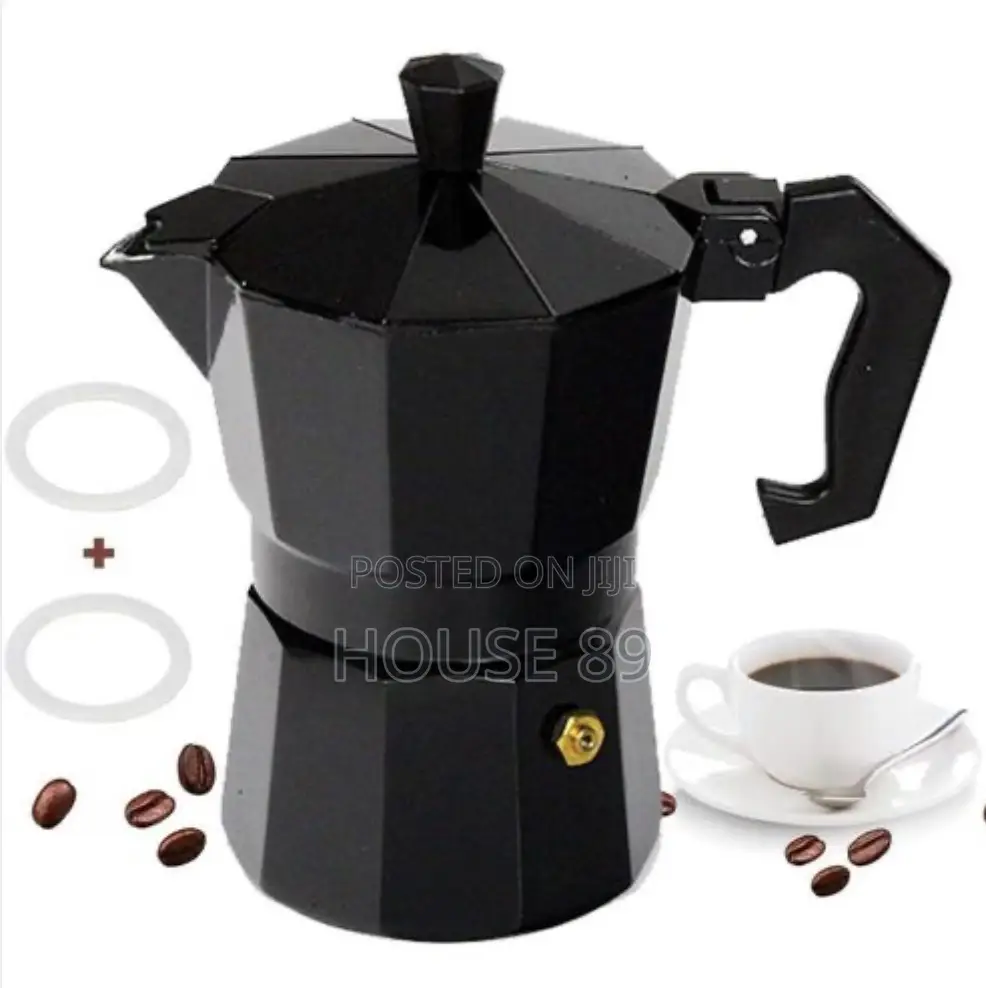 6 Cups Stovetop Espresso Maker, Aluminium Stovetop Coffee Maker Pots