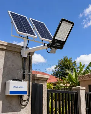 60w Solar Street Light With External Lithium Battery – Waterproof