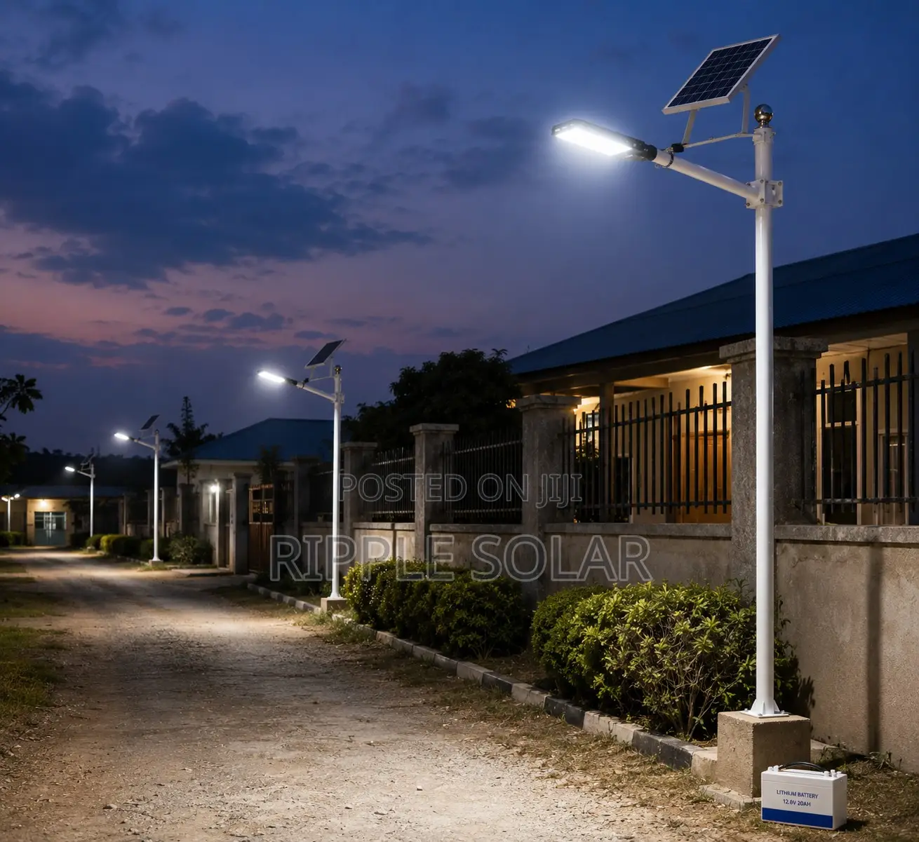60w Solar Street Light With External Lithium Battery – Waterproof