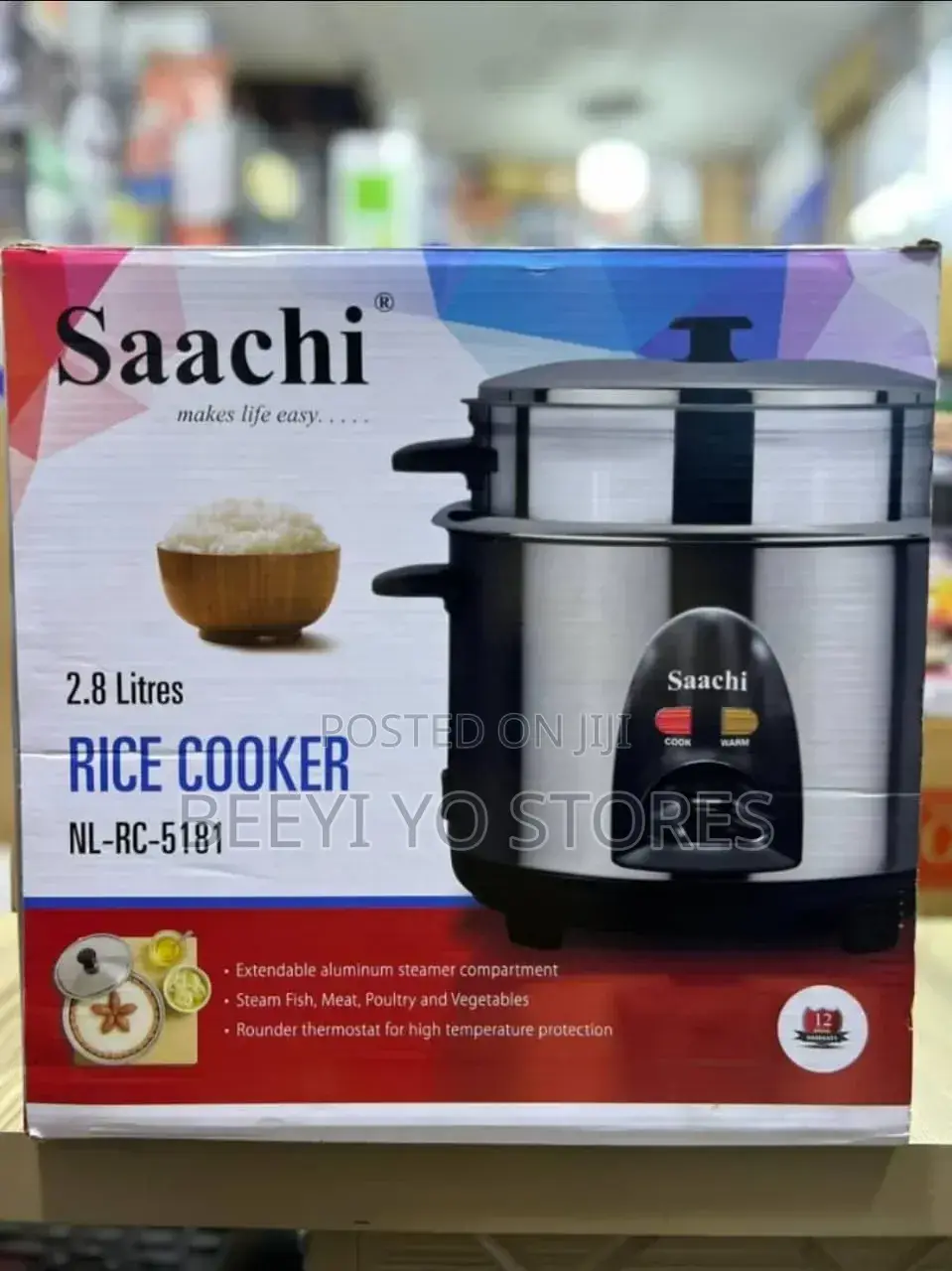 Saachi 2.8L Rice Cooker With Steamer (NL-RC-5181)
