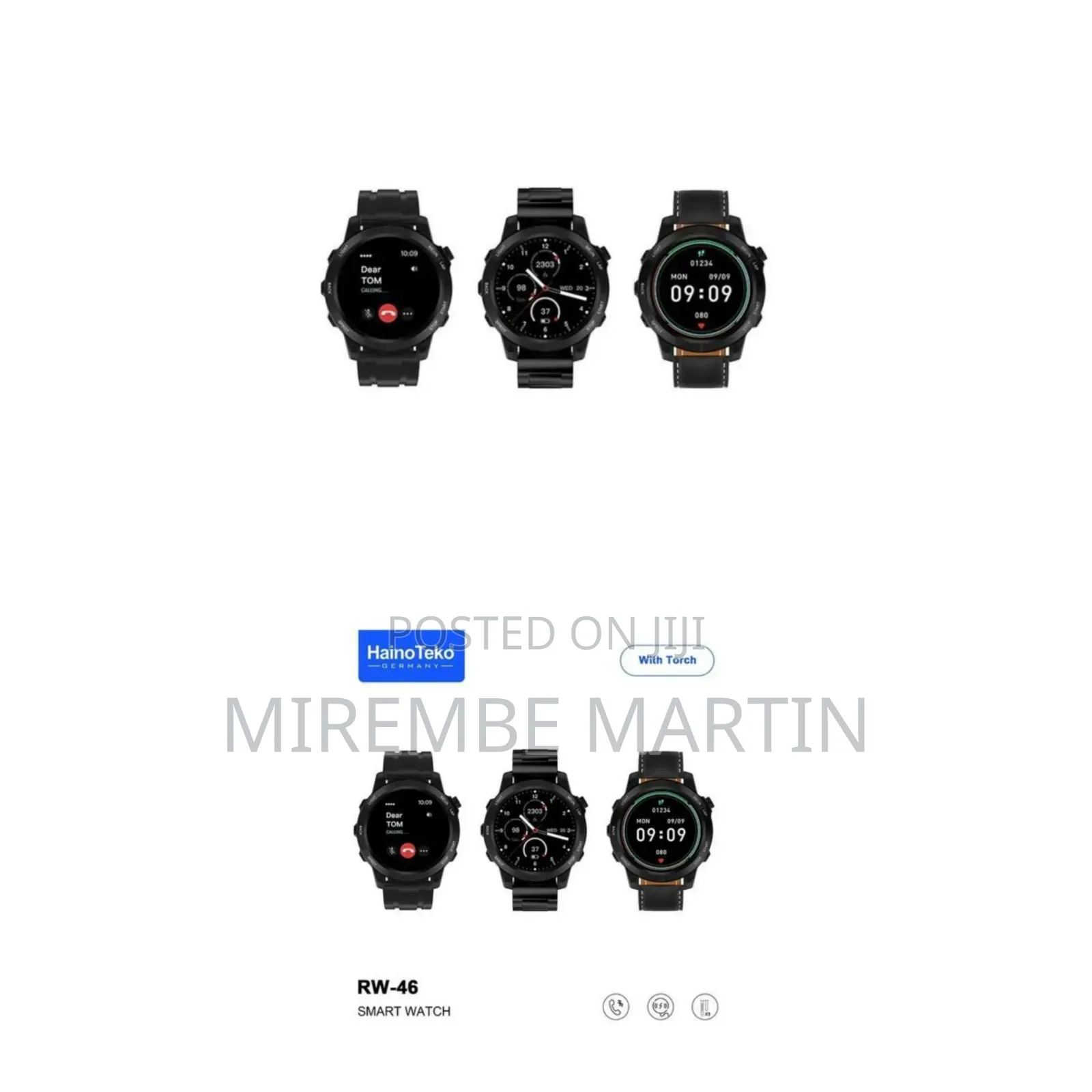 Haino Teko 1 Piece of RW- 46 Men Smart Watch With 3 Pairs Straps HD