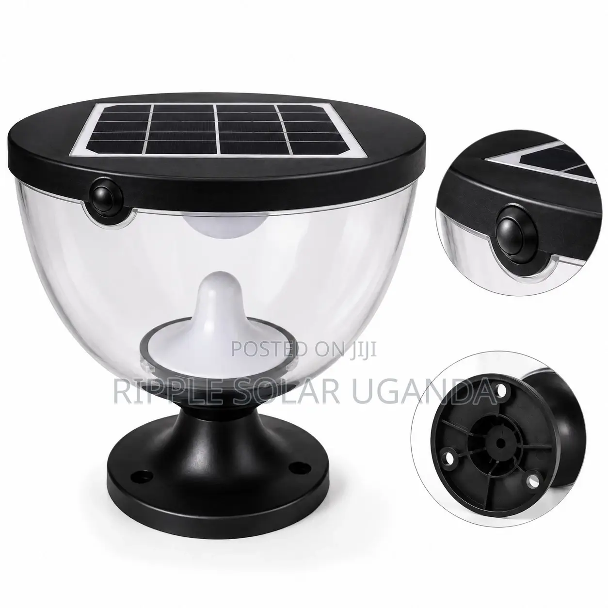 Solar Garden Pillar Light Waterproof Outdoor Fence Lamp