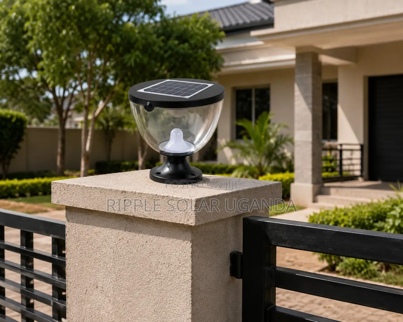 Solar Garden Pillar Light Waterproof Outdoor Fence Lamp