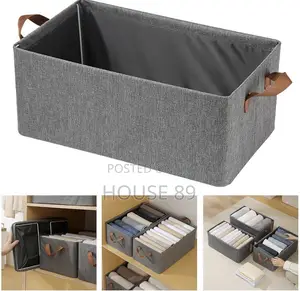 Foldable Gray Fabric Wardrobe Organizer