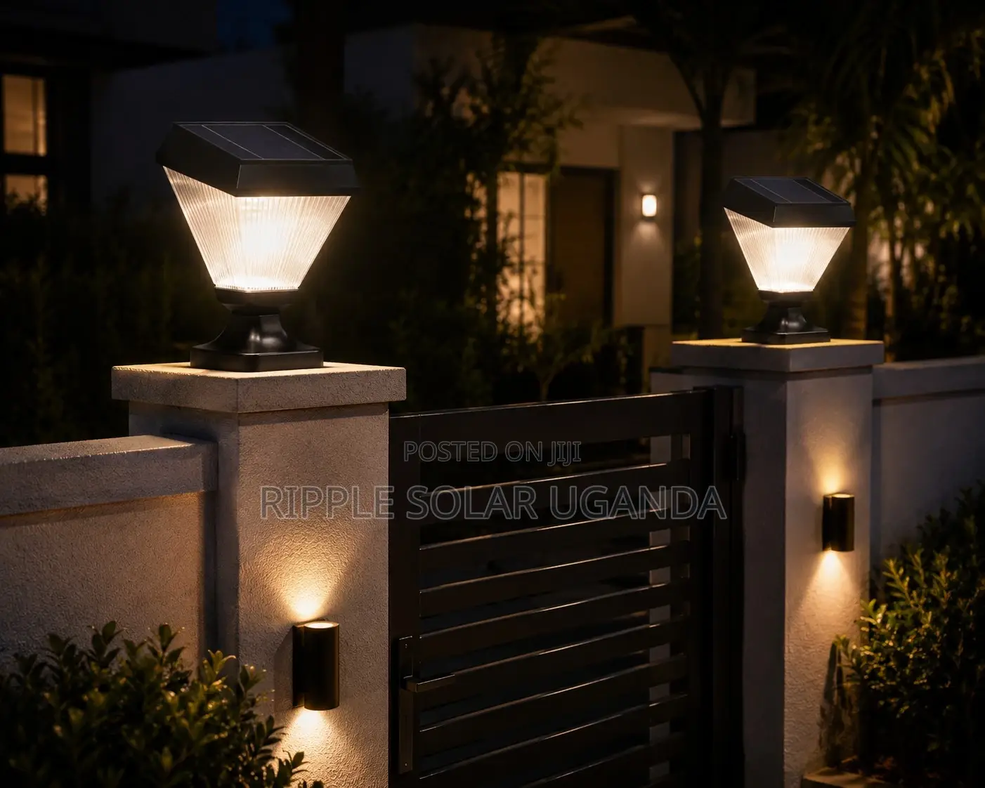 Solar Garden Post Light Waterproof Outdoor Fence Lamp