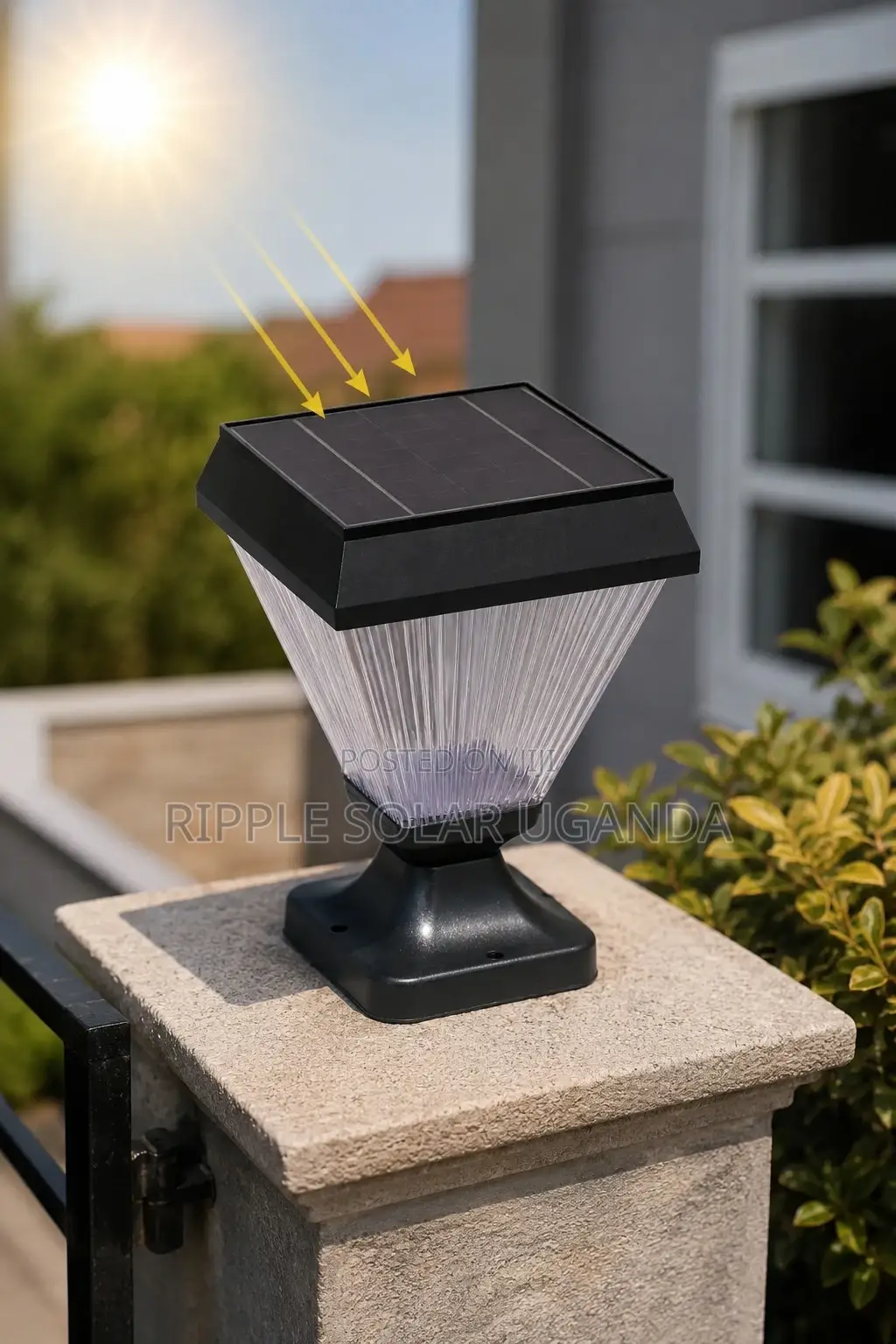 Solar Garden Post Light Waterproof Outdoor Fence Lamp