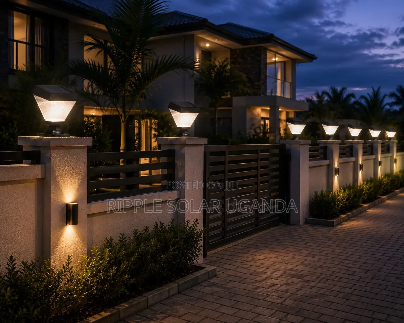 Solar Garden Post Light Waterproof Outdoor Fence Lamp