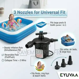 EYUVAA 150W Electric Air Pump for Mattresses, Pools Inflatables