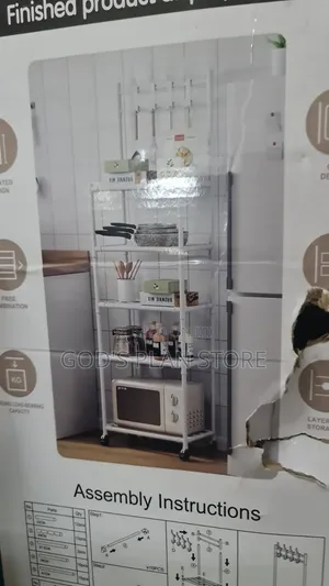 White Multipurpose Kitchen Storage Kitchen Storage Rack 4layers