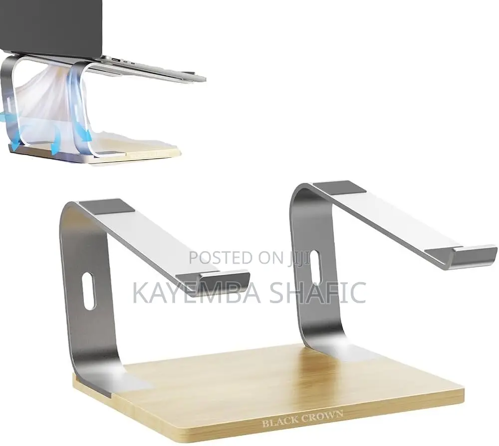 Ergonomic G1 Aluminum Laptop Stand With Premium Wooden Base