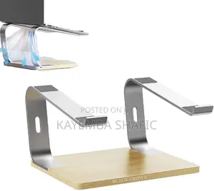 Ergonomic G1 Aluminum Laptop Stand With Premium Wooden Base