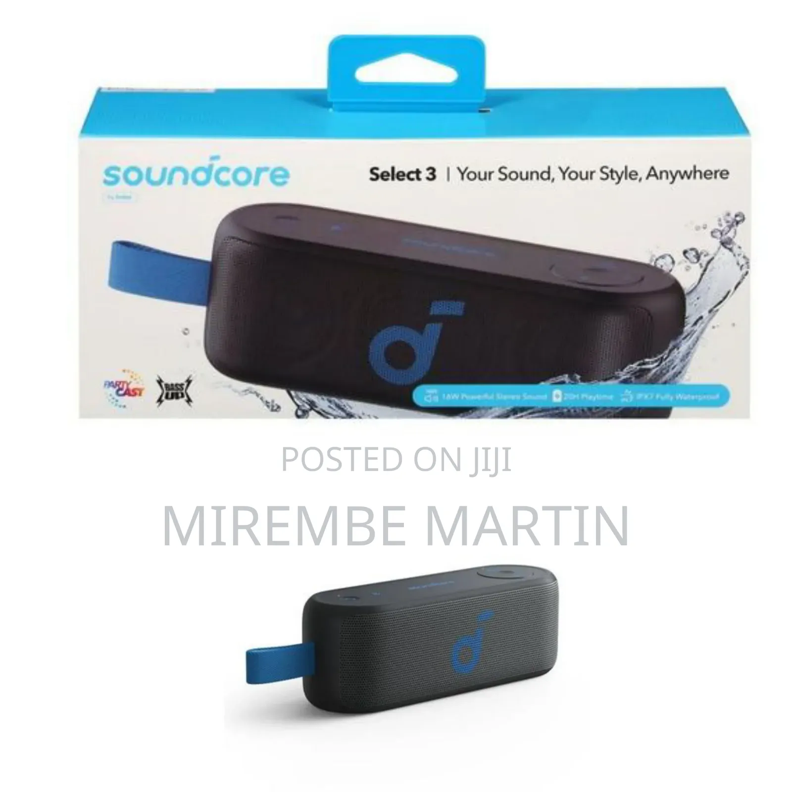 Anker Soundcore Select 3 Outdoor Speaker, 16W, BassUp Technology,