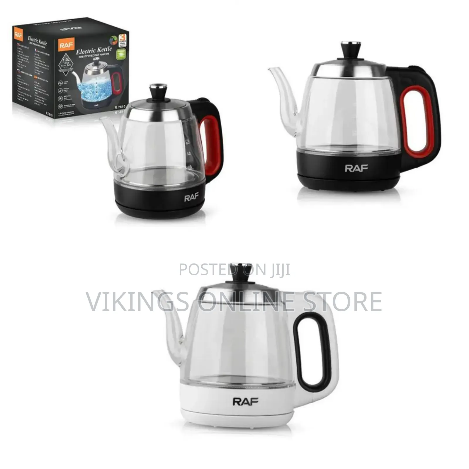 RAF 1.2L Electric Glass Kettle Heat Resistant Boiling Ceramic Glass