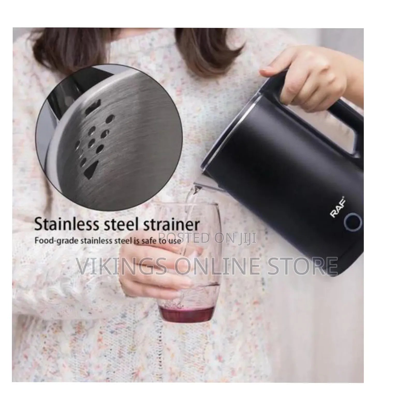 RAF 0.8L Cordless Electric Kettle With Auto Shut, 360-Degree Cord