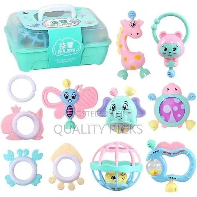 Toddler Rattle Set - 11 Pieces Soft Rubber