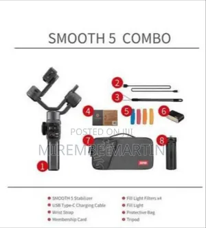 Zhiyun Smooth 5 Combo Phone Gimbal, 3-Axis Handheld Smartphone