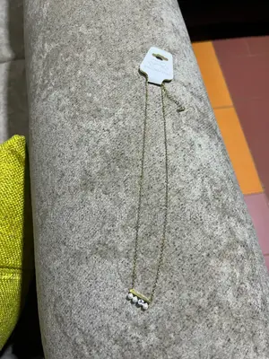 Minimalist Pearl Bar Stainless Steel Necklace for Ladies - Gold