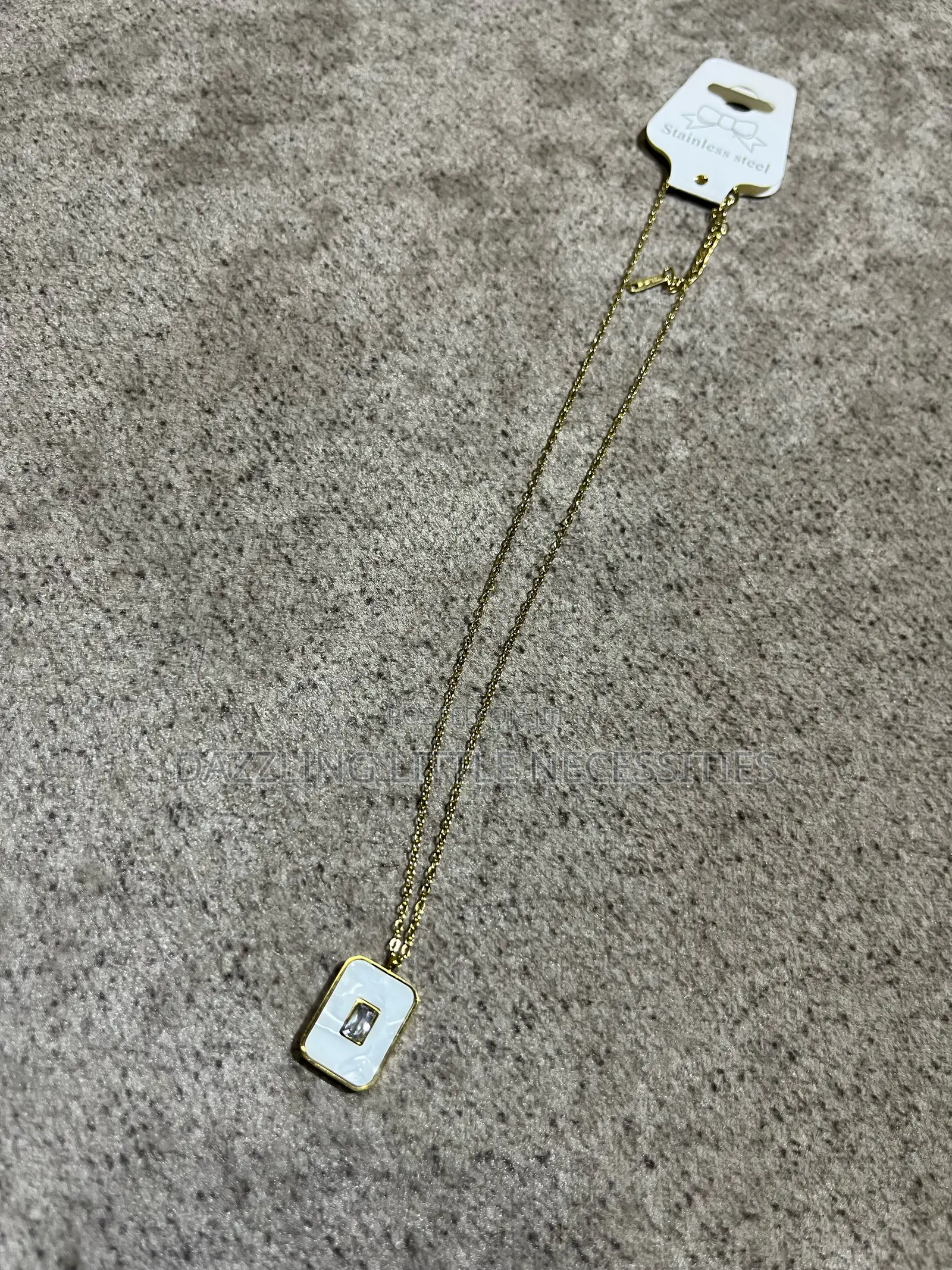 Pearl Luster Stainless Steel Necklace - Gold