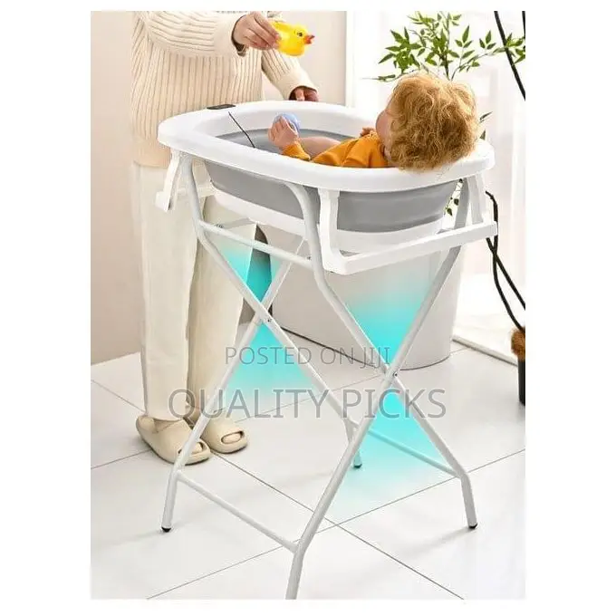 7-in-1 Foldable Baby Bathtub With Temperature Sensor