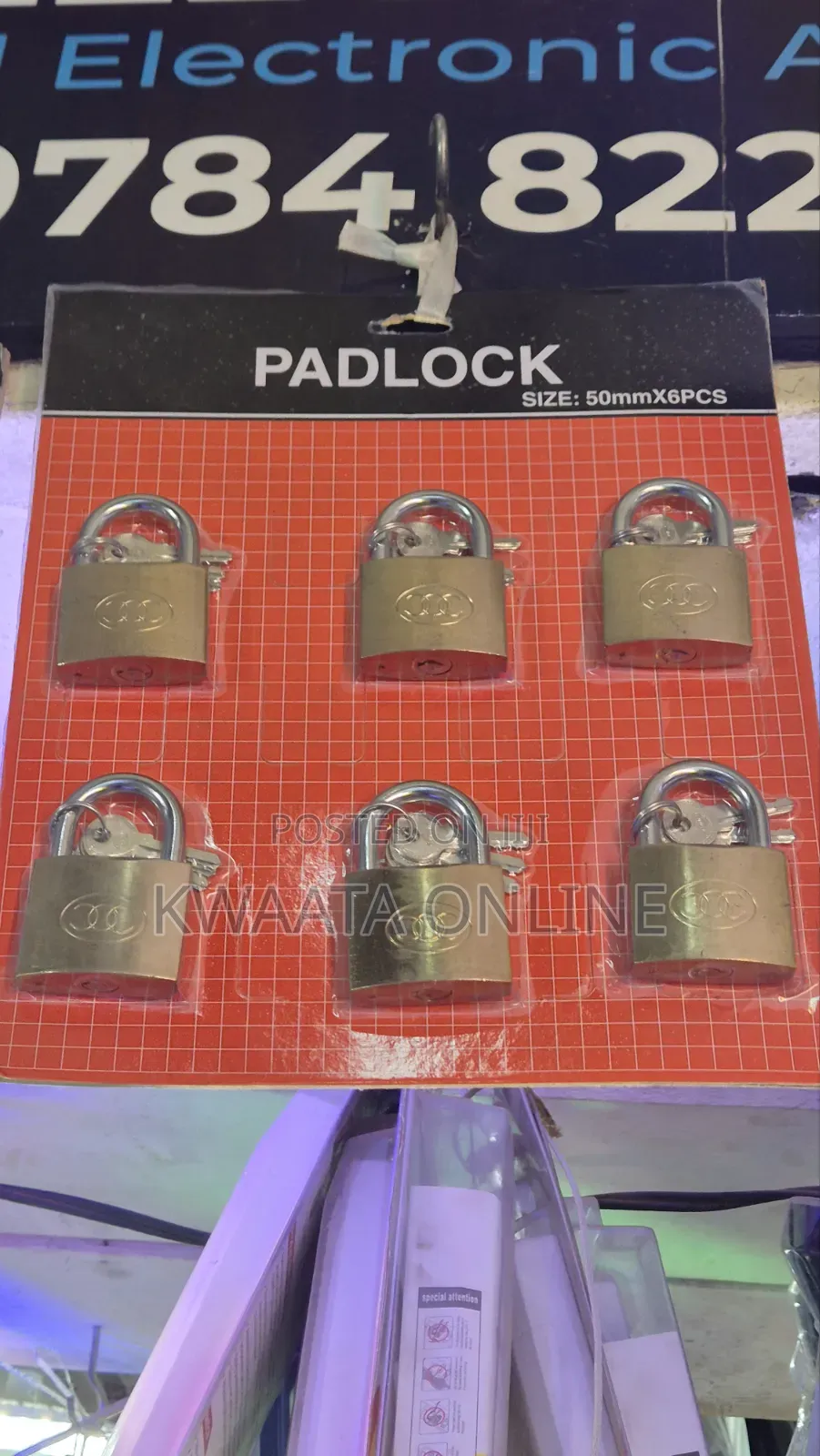 6 Piece Chart Multi Purpose Brass Padlock - 50mm