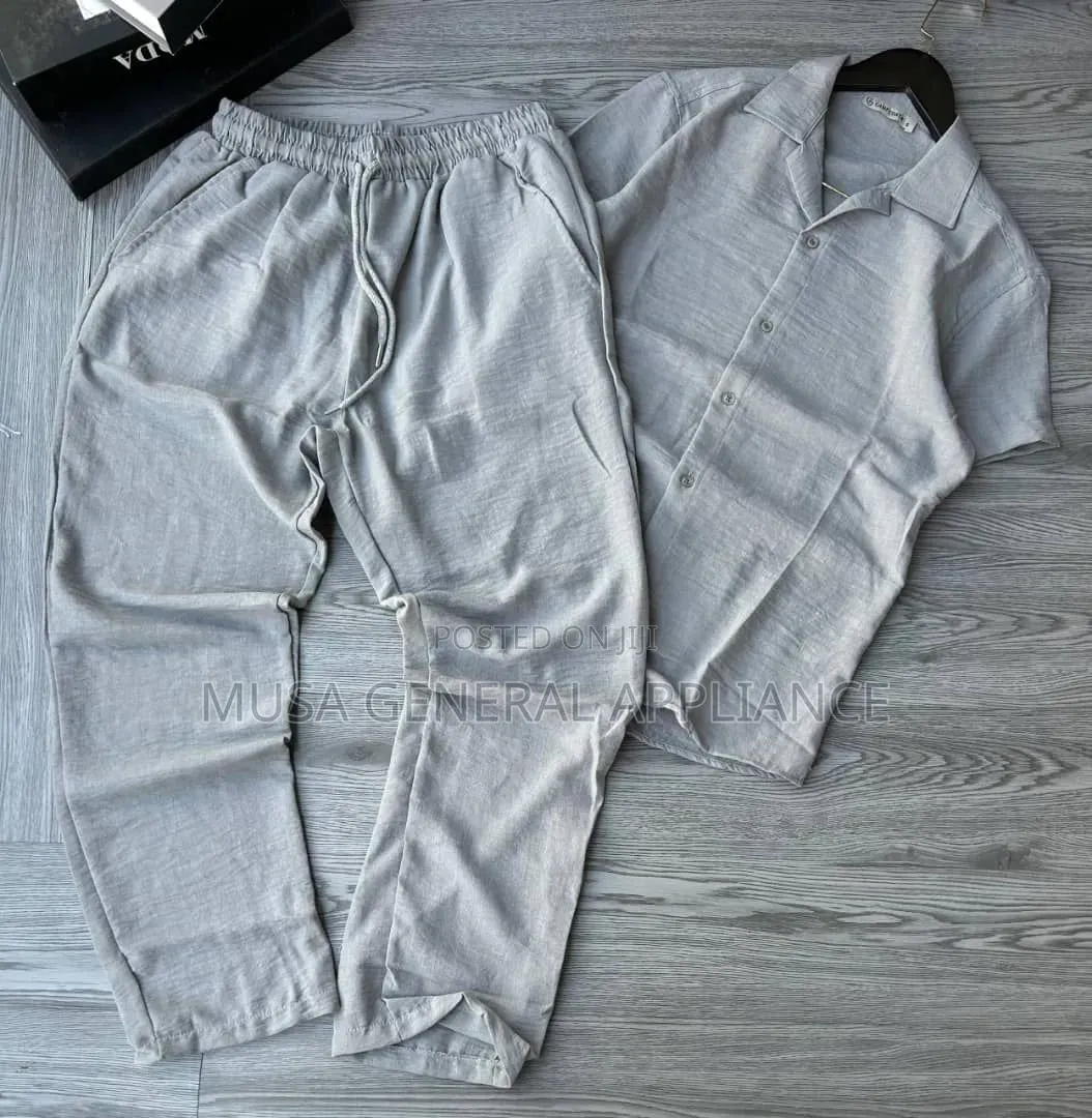 Crinkle Two-Piece Co-Ord Set Features a Short-Sleeve