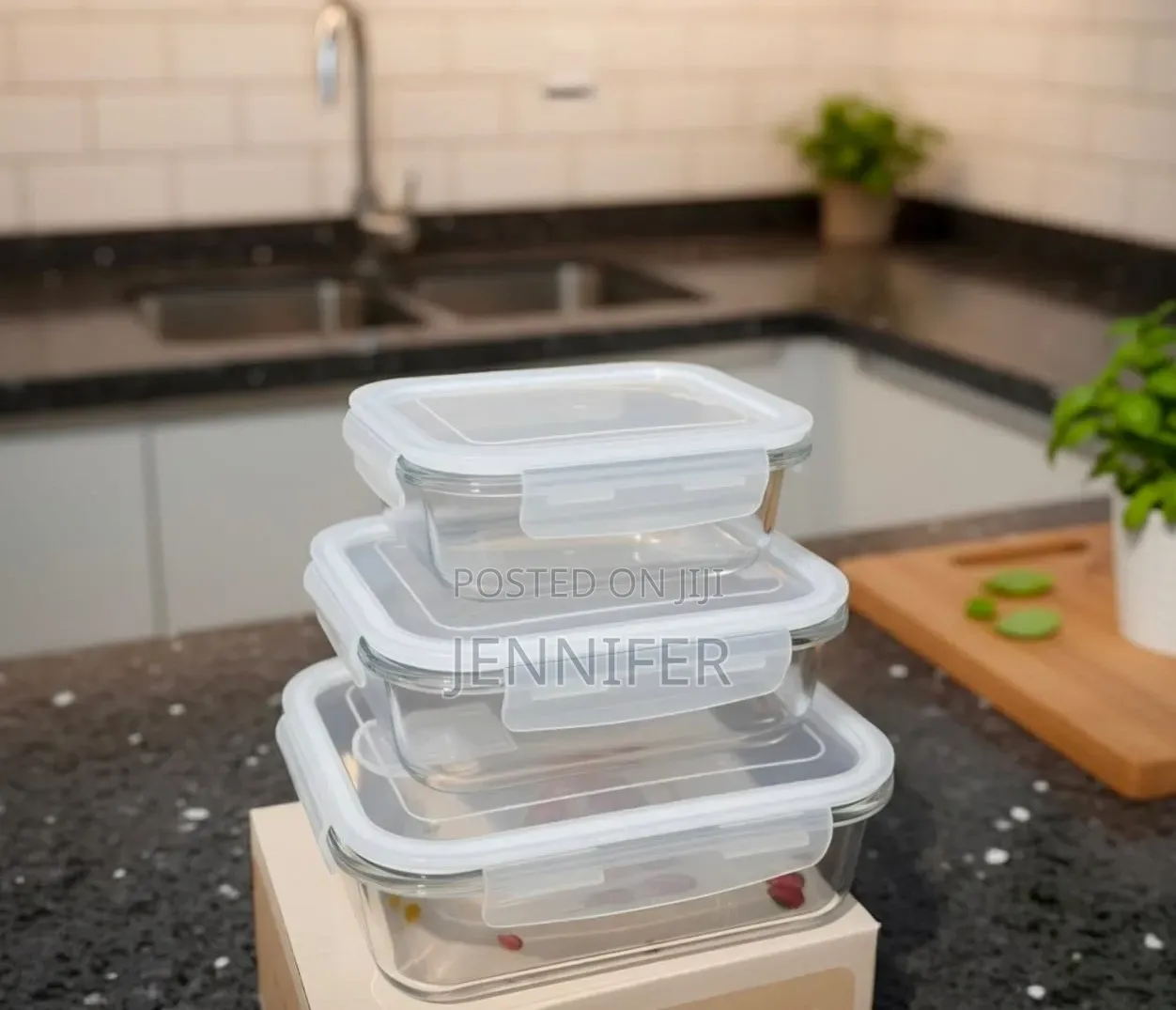 3pcs Borosilicate Glass Food Storage Containers