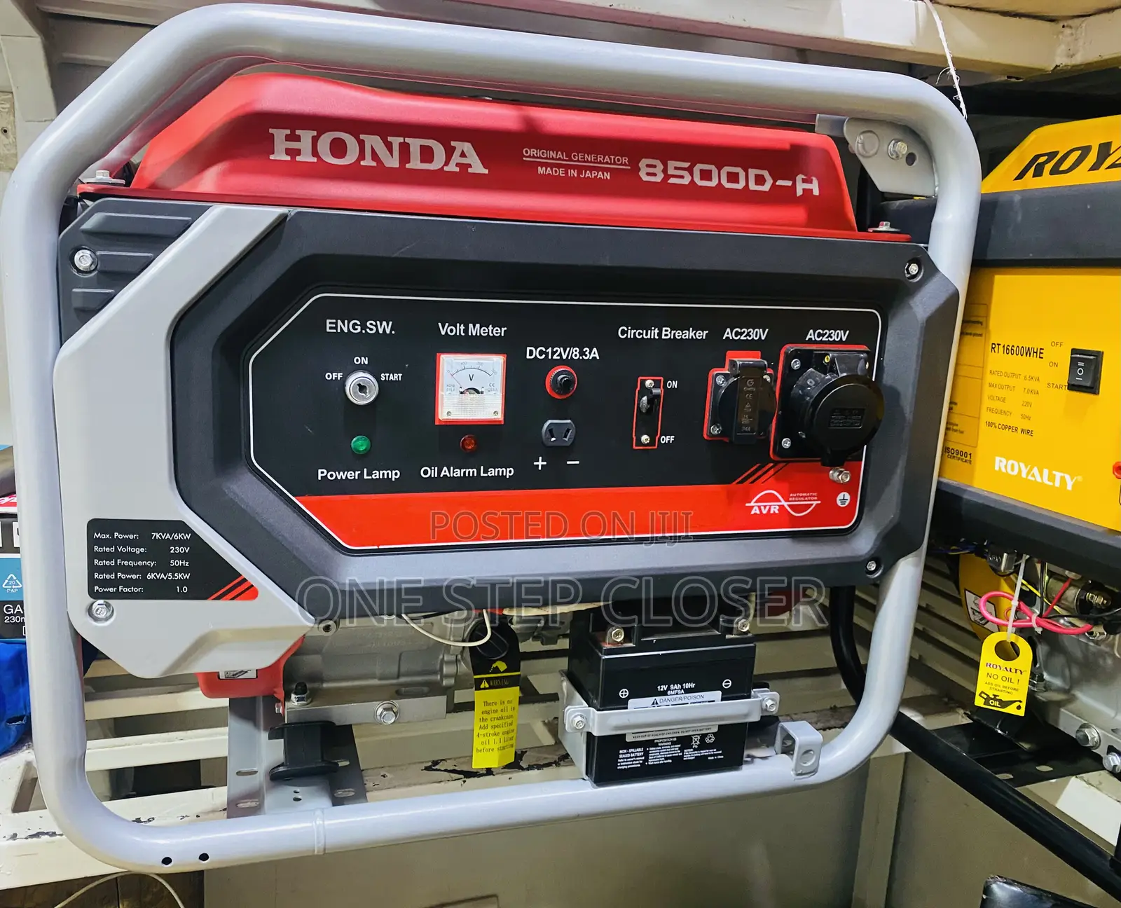 7KVA Original Honda Generator Japan Make Model 8500d-A