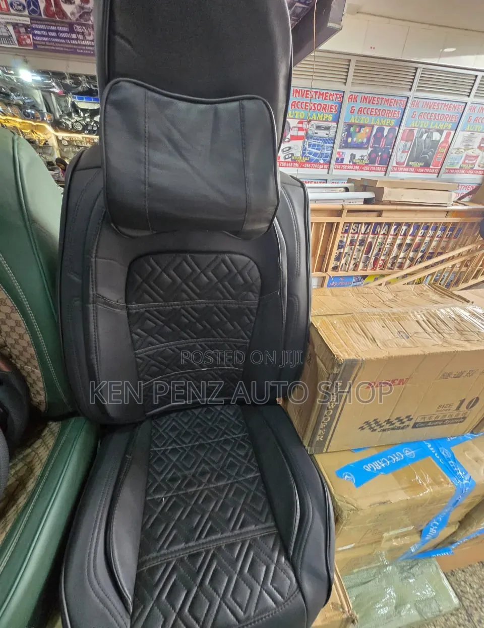 Black Faux Leather Car Seatcovers