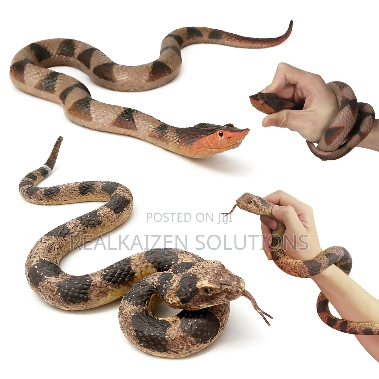 Fake Snake Fake Rubber Rattlesnake Toy Study| Halloween| Prank| Garden