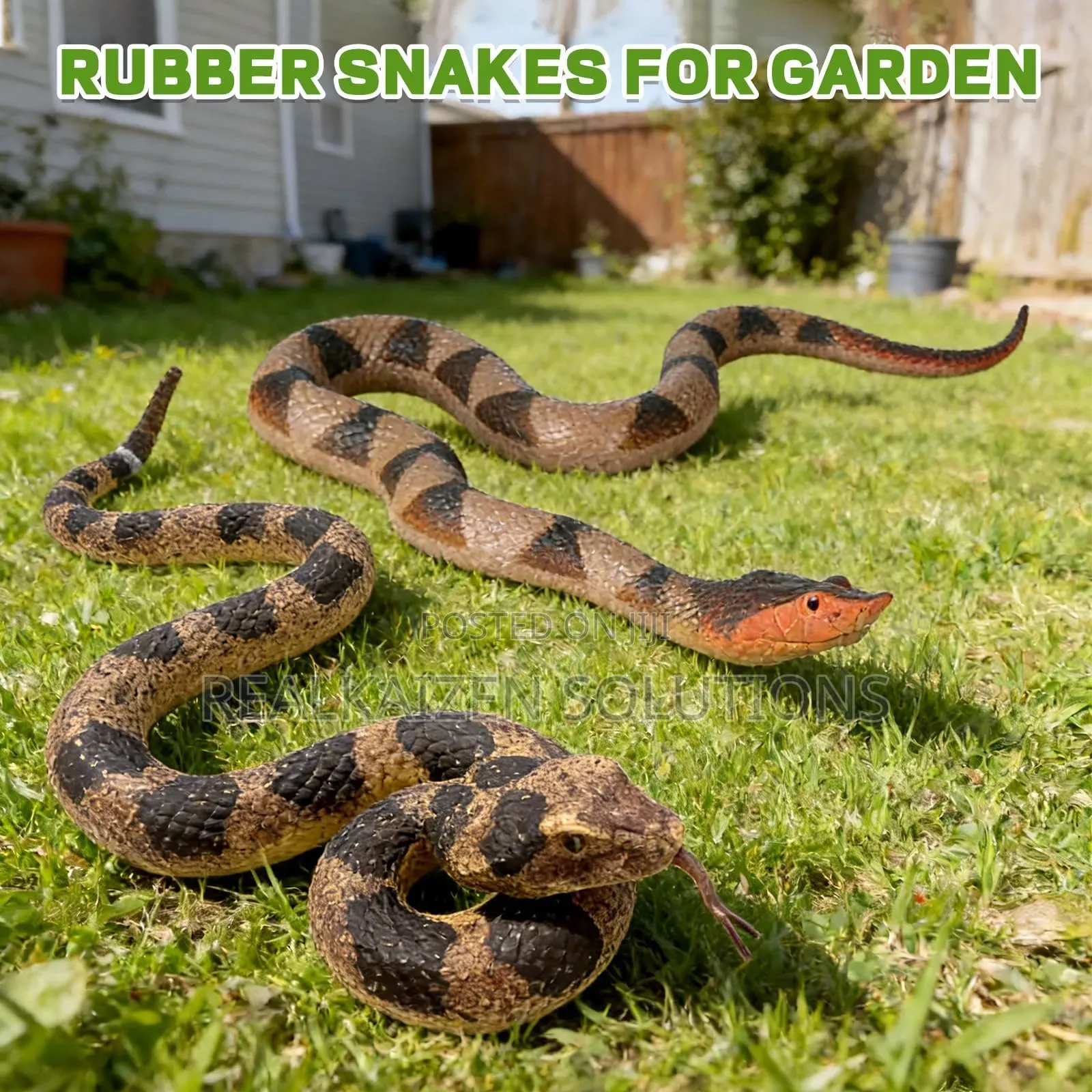 Fake Snake Fake Rubber Rattlesnake Toy Study| Halloween| Prank| Garden