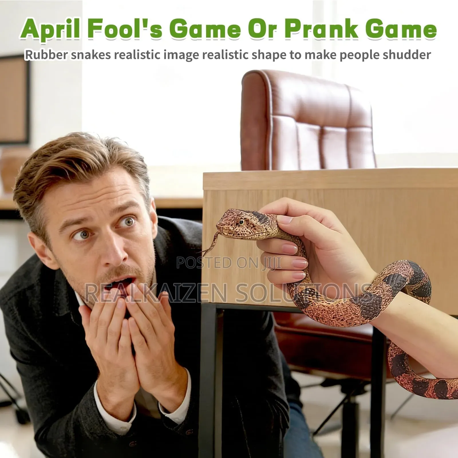 Fake Snake Fake Rubber Rattlesnake Toy Study| Halloween| Prank| Garden