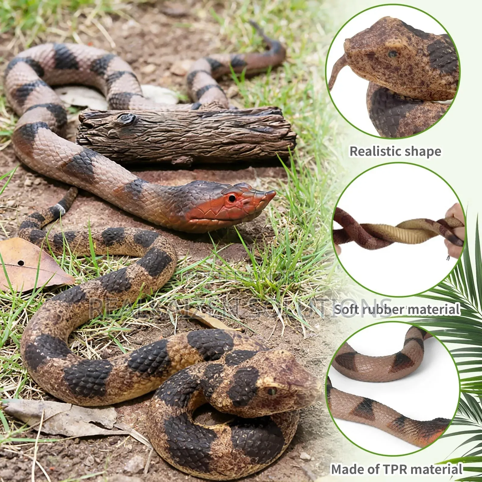 Fake Snake Fake Rubber Rattlesnake Toy Study| Halloween| Prank| Garden