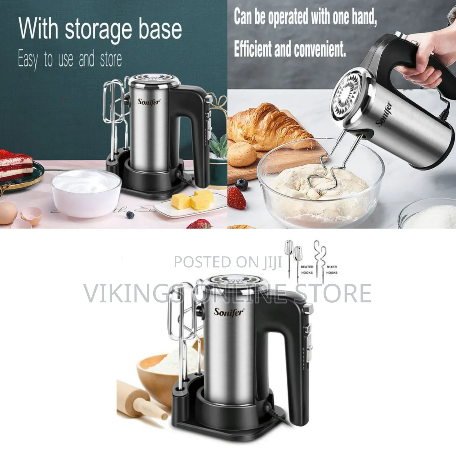 Sonifer 5 Speed Power Electric Hand Mixer /Blender/ Egg Beater -Back