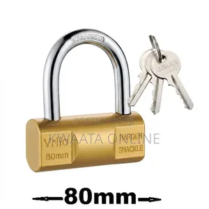 80mm Heavy Duty Brass Padlock With Hardened Steel Shackle and Keys