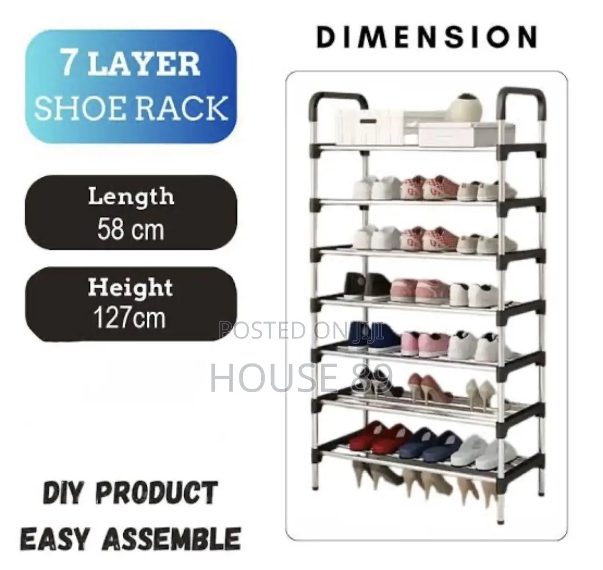 Generic 7 Layer Stainless Steel Shoe Rack