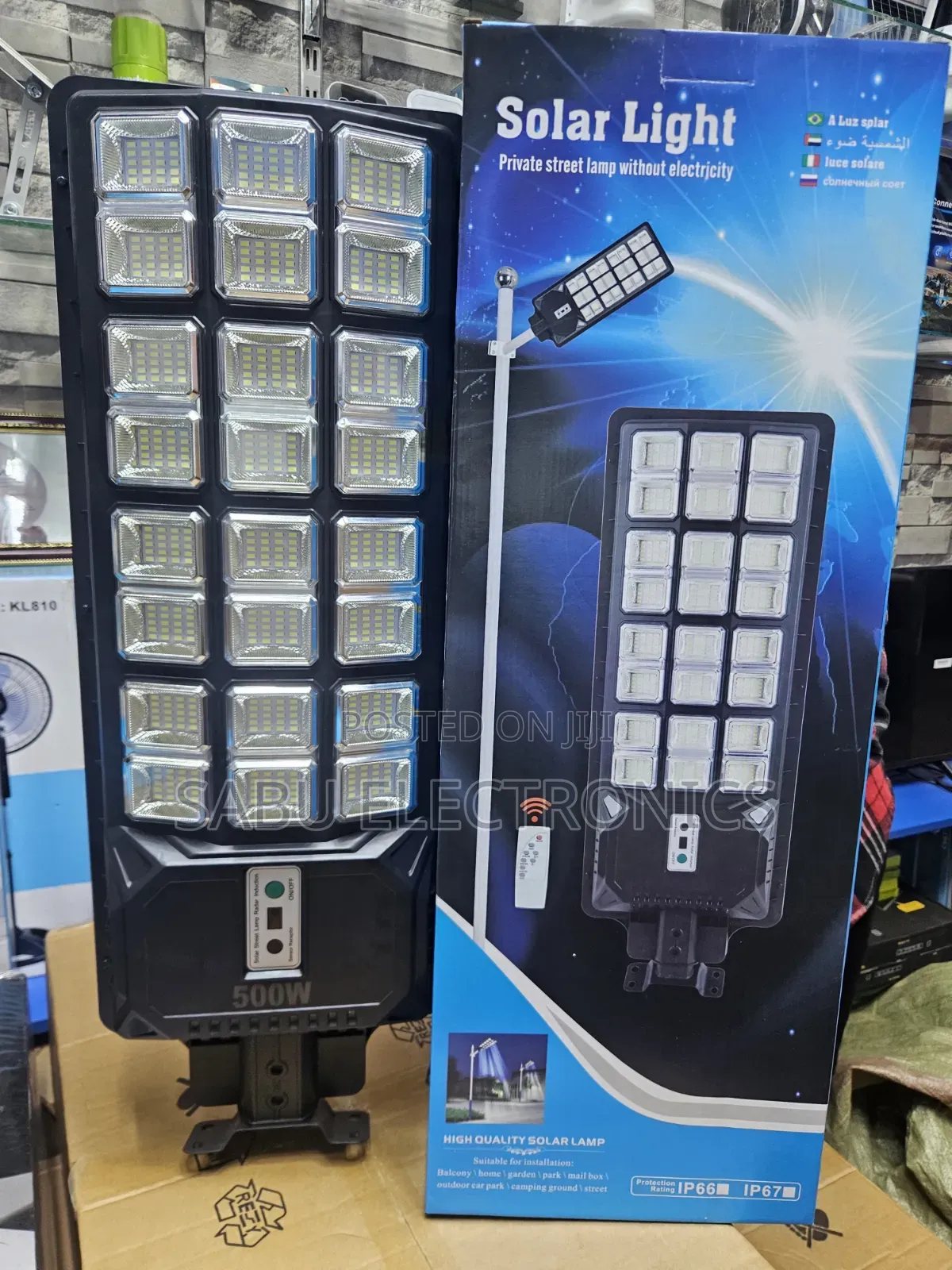 500W Solar Street Light With RemoteControl Outdoor Waterproof LED Lamp