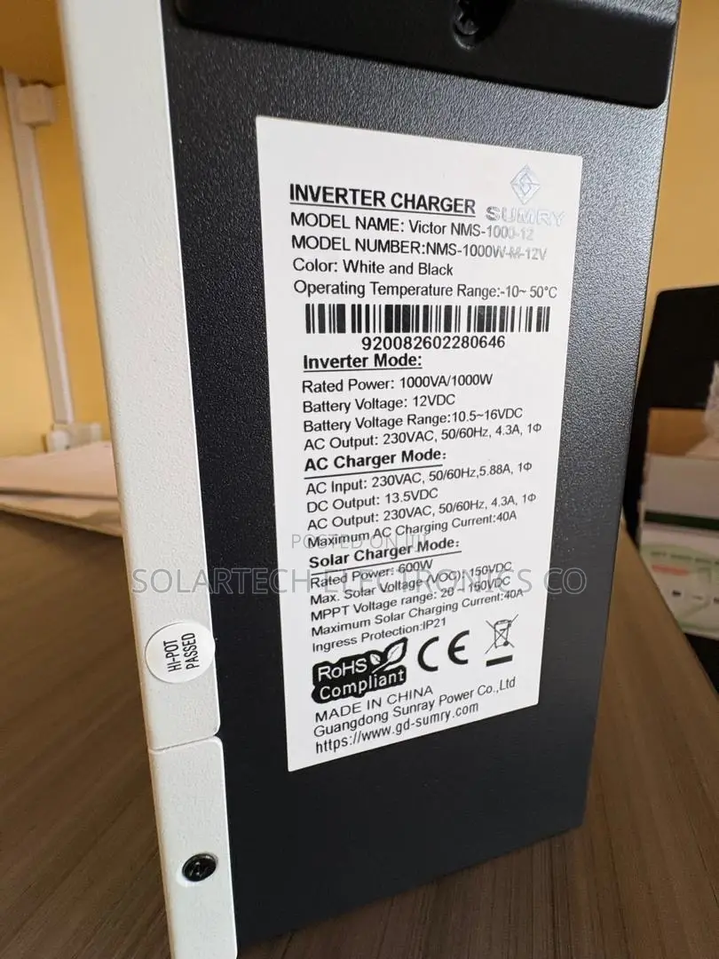 Sumry 1000VA 1000W 12V Hybrid Solar Inverter With MPPT