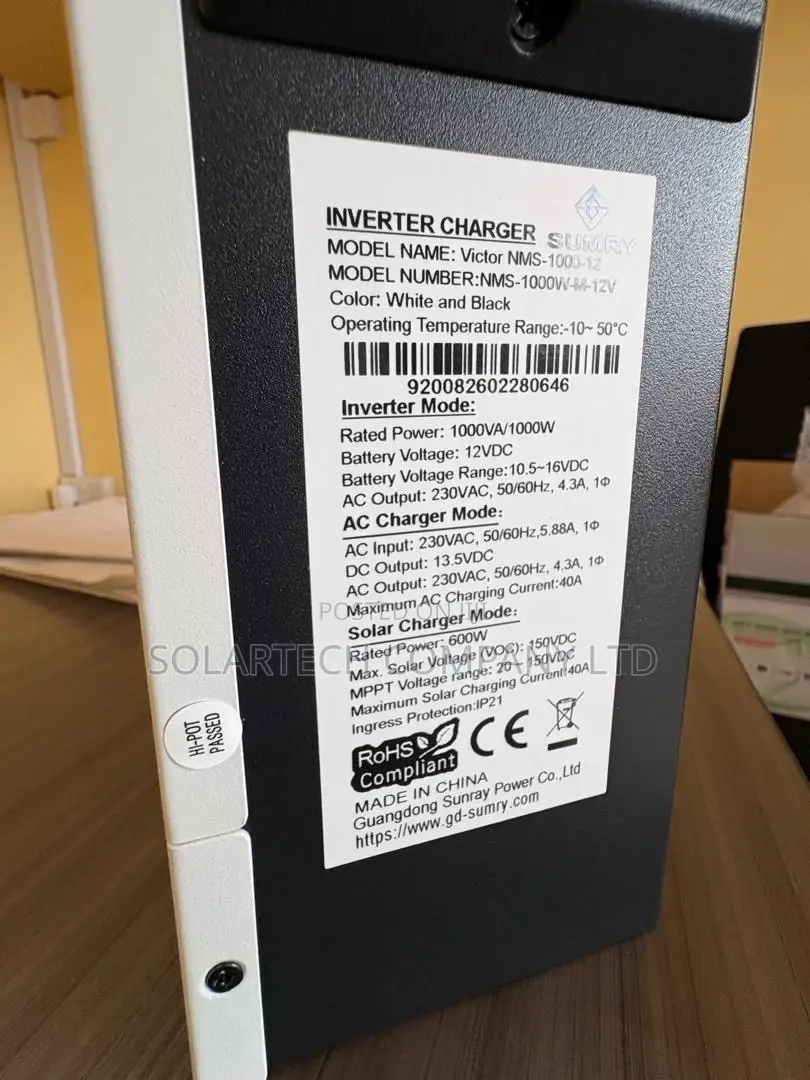 Sumry 1000VA 1000W 12V Hybrid Solar Inverter With MPPT