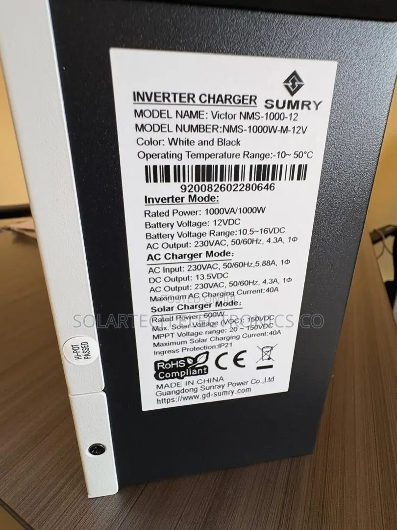 Sumry 1KVA 12V Pure Sine Wave Hybrid Solar Inverter