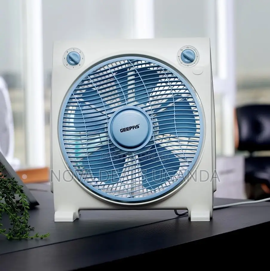 Geepas GF21113 12'' Box Fan - 3 Speed, 60 Minutes Timer- Copper Motor