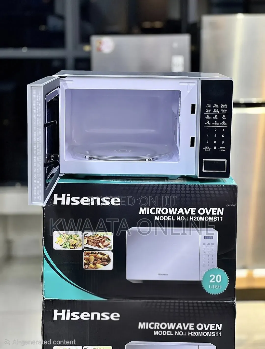 Hisense 20L Digital Microwave Oven With 6 Preset Menus - Mirror Silver